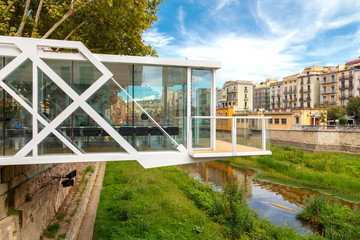 Girona. The restaurant above the river.