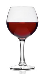 Glass of red wine, isolated on white
