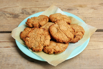 Homemade cookies on table close up