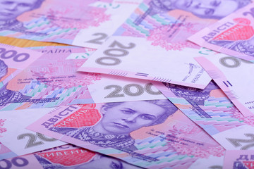 Obraz na płótnie Canvas european money, ukrainian hryvnia close up