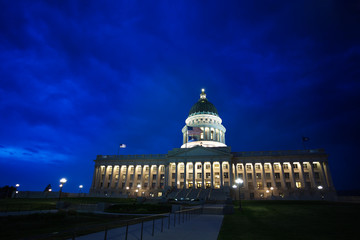 Night view, Utah Capitol building, Salt Lake City