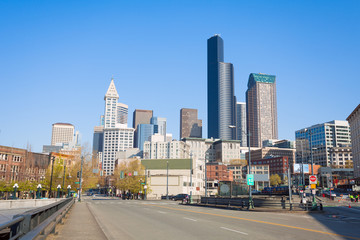 Fototapeta na wymiar Seattle downtown view during day time, USA