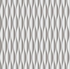 Fototapeta premium White wavy panel seamless texture background.
