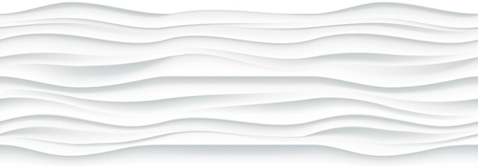 White wavy panel seamless texture background. - obrazy, fototapety, plakaty