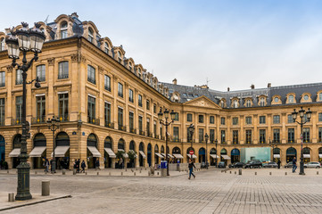 Obraz premium Magnifique Place Vendôme de style classique français à Paris en île de France, France