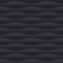 Black wavy panel seamless texture background.