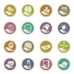 Insurance hands icons