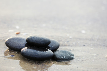 Fototapeta na wymiar Pebbles on seashore