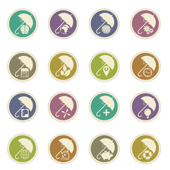 Insurance protection concept icons
