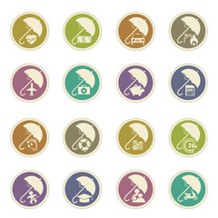Insurance protection concept icons