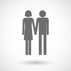 Illustration of a heterosexual couple pictogram