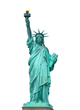 The Statue of Liberty on white background