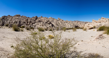 Geological rock formations and lunar scenic landscape, Argentina