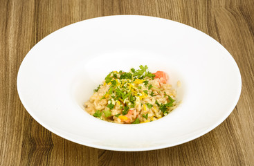 Risotto with salmon