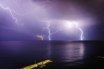 Naklejka na ściany i meble storm in the Mediterranean. Limassol. Cyprus