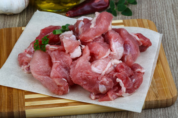 Diced pork meat