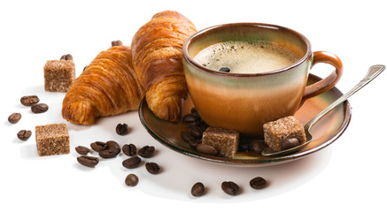  Coffee and croissants for breakfast