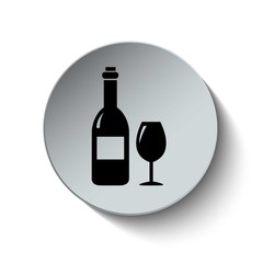Wine icon. Alcohol icon. Beverage icon. Vector Illustration. EPS
