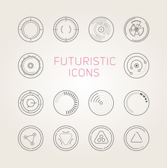 Abstract vector futuristic icons