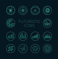 Abstract vector futuristic icons