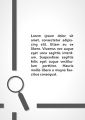 magnifying glass symbol dark infographics