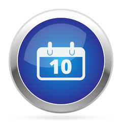 White Calendar icon on blue web app button