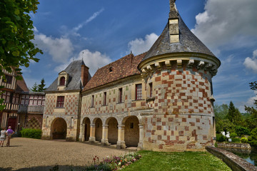 Fototapeta na wymiar France, picturesque castle of Saint Germain de Livet