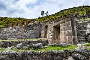 Poster Ancient Inca wall in the Tambomachay ruins, near Cuzco, Peru © Tiago Fernandez
