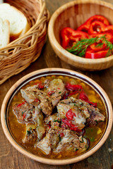Lamb stew with red peppers