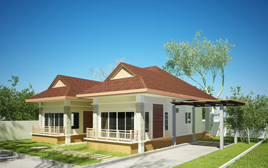 3d render of house ,3dwire frame render