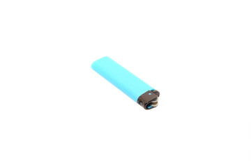 blue lighter isolated on white background 