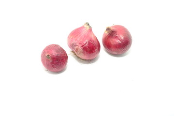 Red onion and isolated on white background