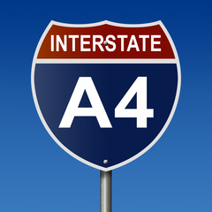 Sign for Alaska Interstate 4, part of the National Highway System, which travels from Gateway to Fairbanks