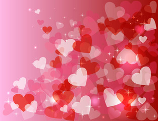 Valentine day love heart shape bokeh sparkle background