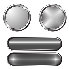 Set of blank grey buttons