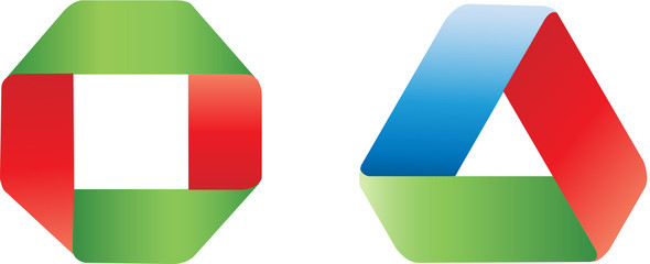 Mobius stripe, different shapes and colors