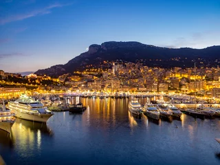Keuken foto achterwand Poort Monaco bij nacht