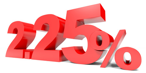 Red two point two five percent off. Discount 2.25 percent.