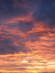 Colorful sunset with clouds