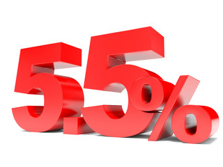 Red five point five percent off. Discount 5.5 percent.