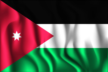 Flag of Jordan. Rectangular Shape Icon