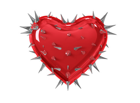 Red heart with thorns