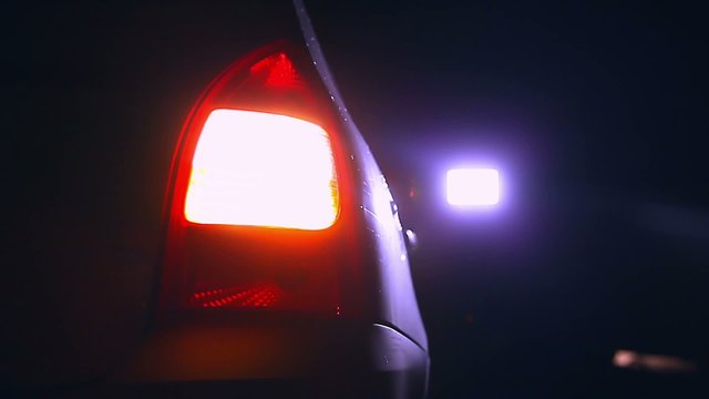 night car blinker light turn beautiful city highlight road safety