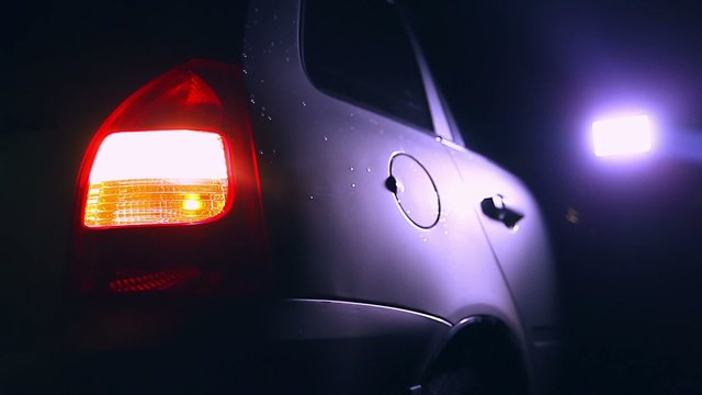 night blinker car light turn beautiful city highlight road safety