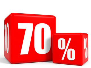 Red sale cubes. Seventy percent discount.