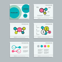 Set templates infographics for presentations, business, layout, modern style