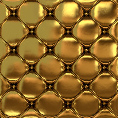 The gold leather texture of the quilted skin