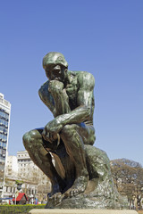Fototapeta na wymiar The Thinker by Rodin. Buenos Aires, Argentina