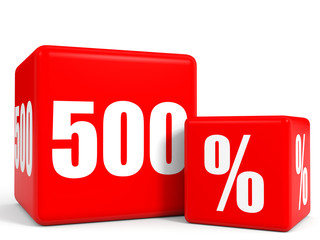 Red sale cubes. Five hundred percent discount.