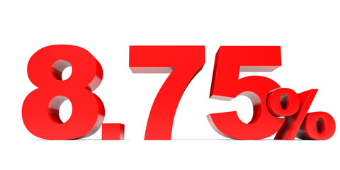 Red eight point seven five percent off. Discount 8.75 percent.